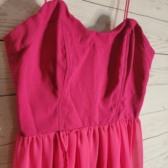 Keepsake the label medium strapless hot pink high low dress - Picture 4 of 9